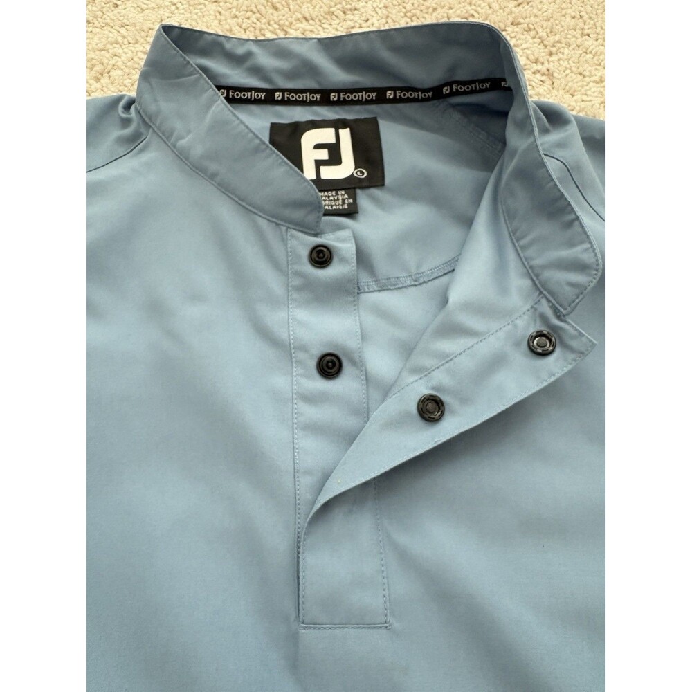 FootJoy Mens Large Slate Blue Snaps Short Sleeve Golf Windbreaker Jacket Dadcore